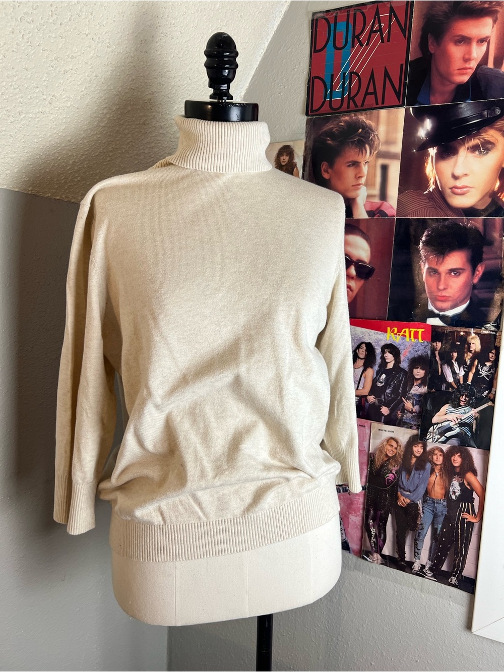 Eddie Bauer Cream Turtleneck Sweater for Men